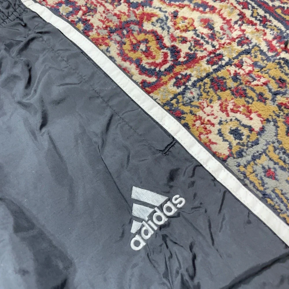 Adidas Mens Track Pants Black‎ White 3 Stripe Athletic Joggers Size M